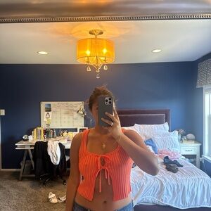 Princess Polly orange knit tank top size S/M